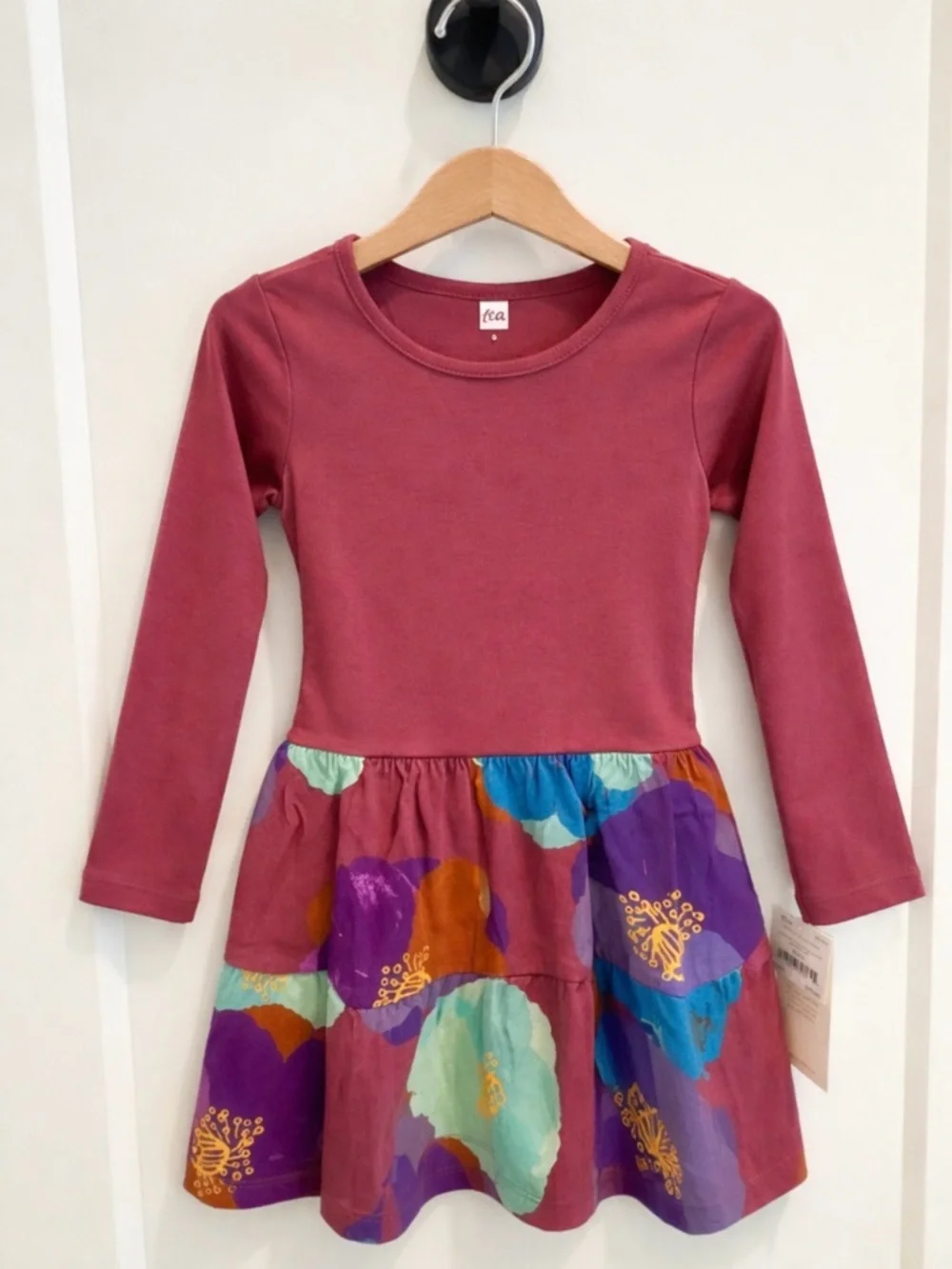 Tea Collection Girls Tiered Skirted Twirl Dress Peony Size 3 NWT
